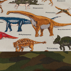 恐竜王国グレー×迷彩柄シューズケース 3枚目の画像