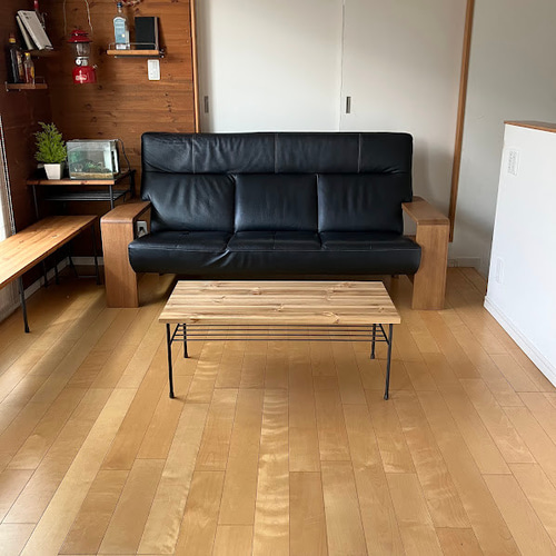 マットグレーでアイアンな極太鉄脚♪ 50×400×650mm □型 2脚ver