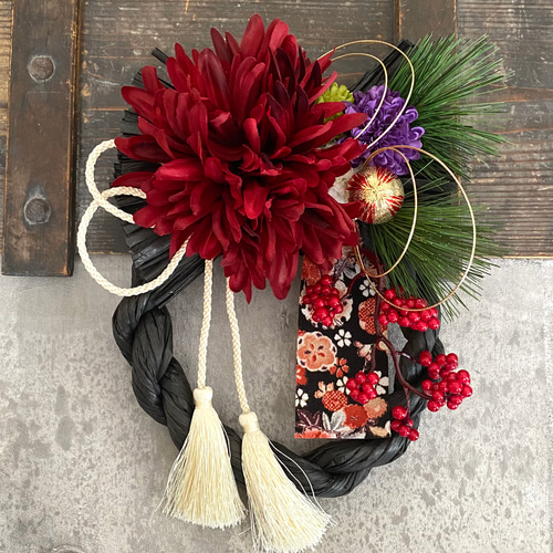 ハロウィンリース 秋のお月様のリース アーティフィシャルフラワー  