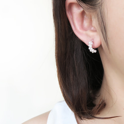 925純銀 珍珠C圈 耳環 或 耳夾 一對 第10張的照片