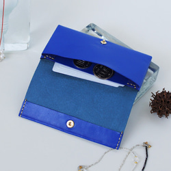 カードケース薄型・コインケース　ラピスラズリブルー（イタリア牛革・顔料仕上）小銭入れ・ミニ財布にも◎カデュック 1枚目の画像