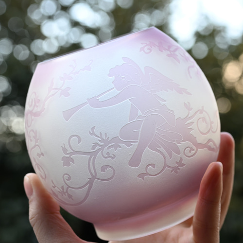 二人の天使」 丸ホヤ キャンドル 天使 サンドブラスト キャンドル