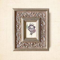 白い鳩の油彩画　油絵　動物画　インテリア　絵画 幸運を運ぶ＊白い鳩の絵「オリーブの話」 アンティークな額に入った