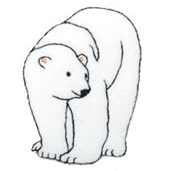 アップリケワッペン ふわふわシロクマ 北極熊 W-0371 くま 熊 白熊 冬 雪 UI 1枚目の画像