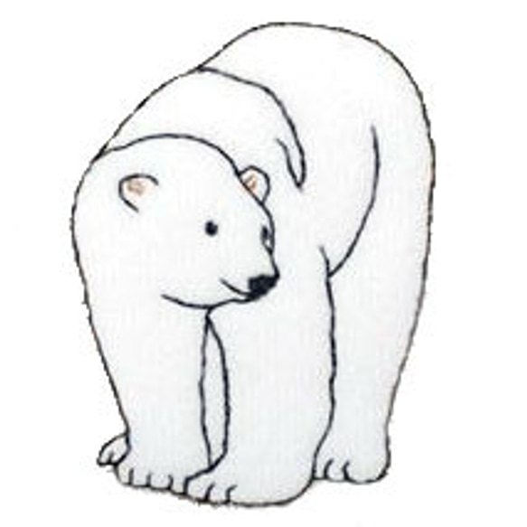 アップリケワッペン ふわふわシロクマ 北極熊 W-0371 くま 熊 白熊 冬 雪 UI 1枚目の画像