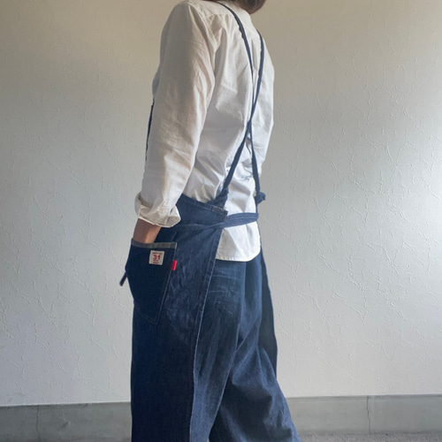 カフェなエプロン インディゴデニム エプロン K.K.P 通販 6375573