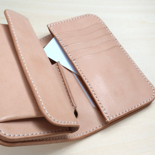 財布 ミドルウォレット 二つ折り ヌメ革 ナチュラル WT-MID1 二つ折り