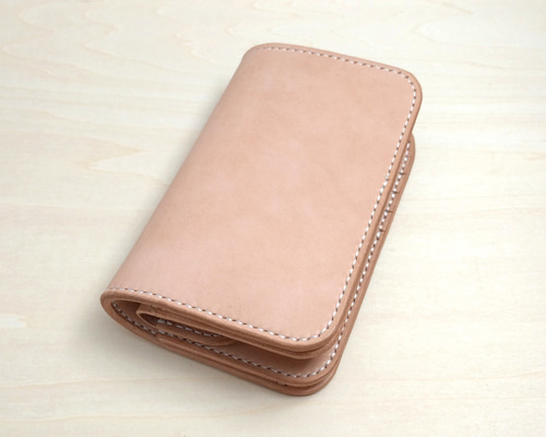 チョコ　ミドルウォレット 栃木レザー