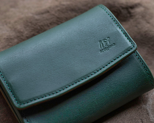 人気No.1】二つ折り財布 ガバっと開く ギャルソンウォレット ヌメ革