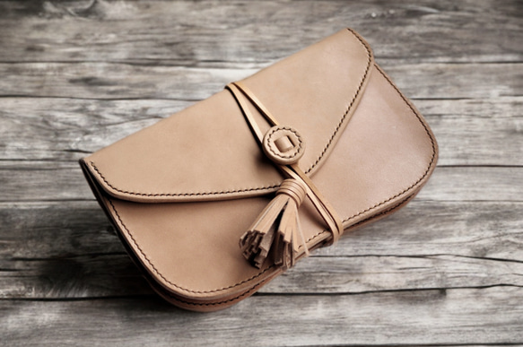 本革御朱印帳ケース（受注制作）手縫いヌメ革ナチュラル ブックカバー