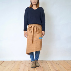 小島卷咖啡廳圍裙 UZUiRO/米色/三河紡織 第6張的照片
