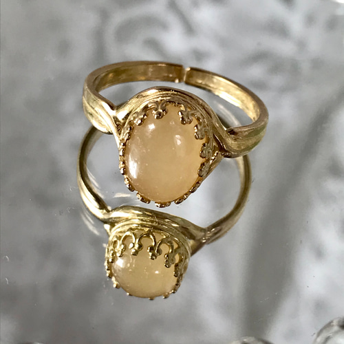 石言葉は繁栄と栄華・・ イエロー カルサイト ring 指輪・リング