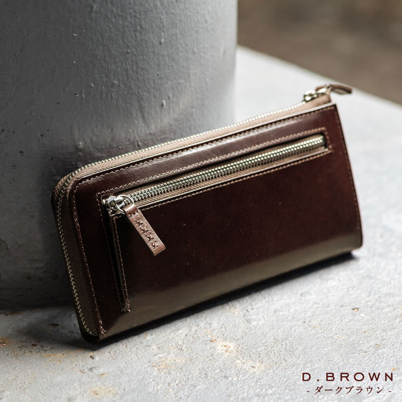 Ｌ字ファスナー 長財布　スキミング防止機能付き　RFID【送料無料】(wallet-10) 4枚目の画像