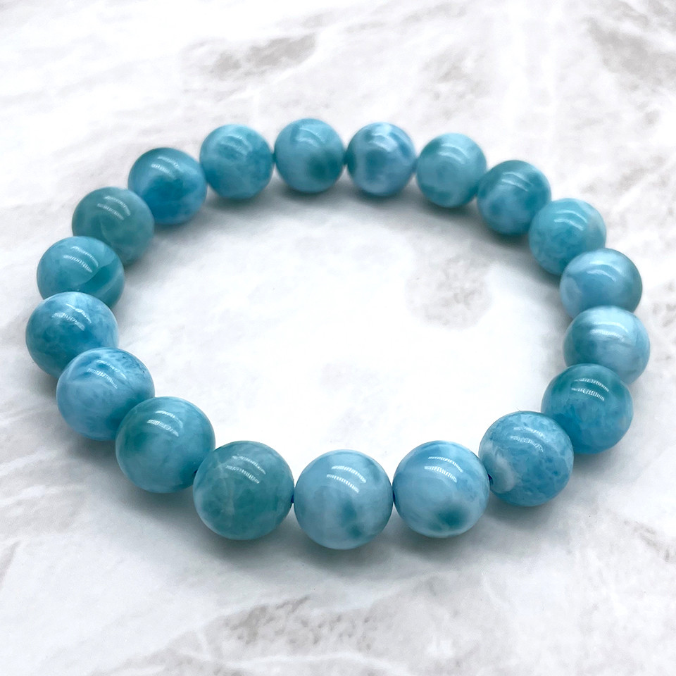 稀少 大粒ブレスレット 天然石 ラリマー