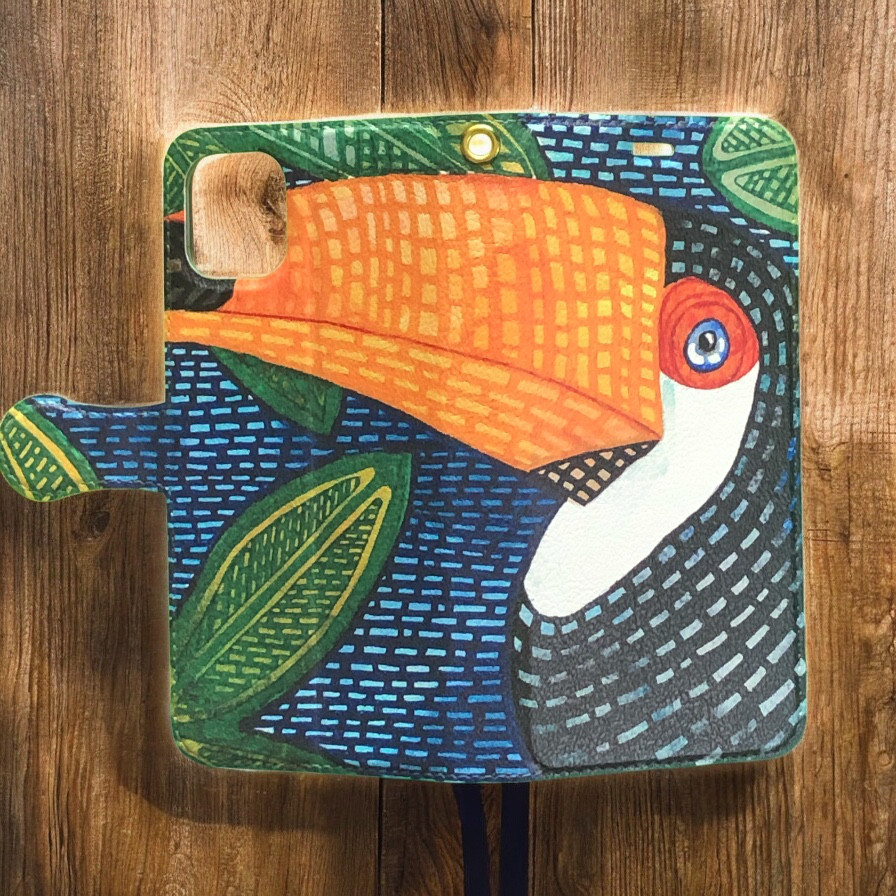 くちばし大革命／帯あり手帳型iPhoneケース（オニオオハシ）