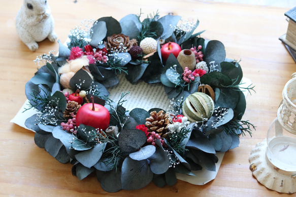 ぷりこて様専用 フラワーリース＊ 特大 ダリアとユーカリのナチュラル