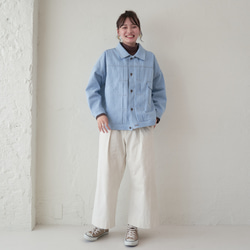 Morino Gakko Denim but warm and comfortable padding denim blooso 第8張的照片