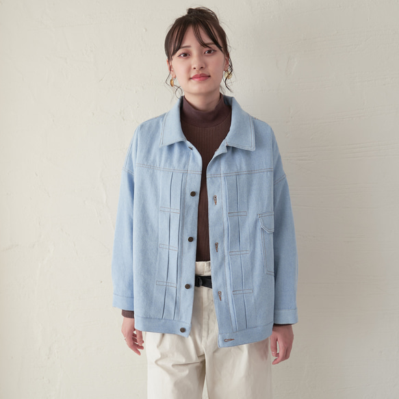 Morino Gakko Denim but warm and comfortable padding denim blooso 第19張的照片