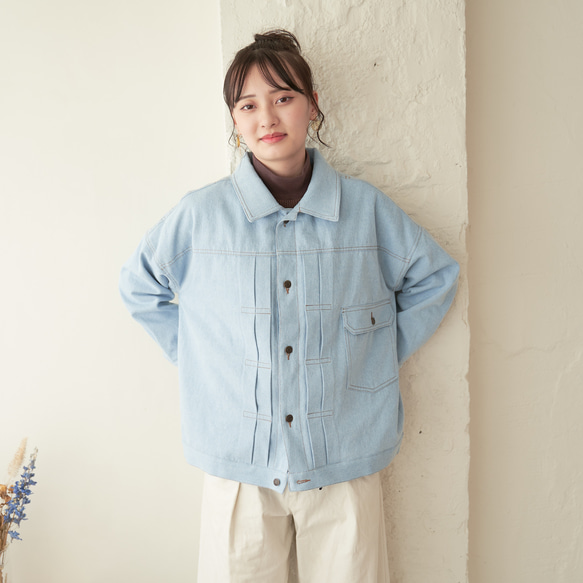 Morino Gakko Denim but warm and comfortable padding denim blooso 第15張的照片