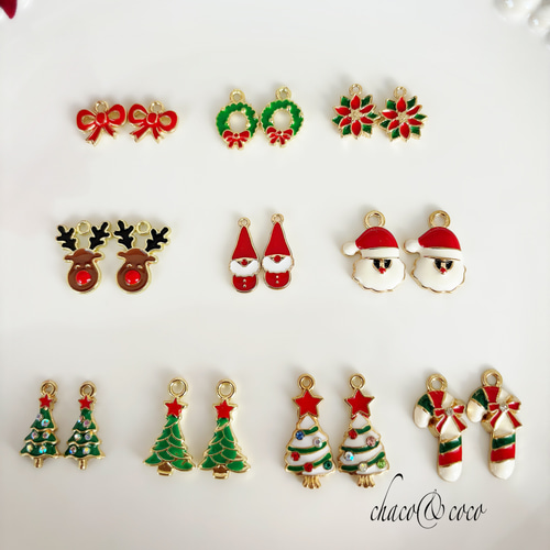 在庫限り！選べるクリスマスチャームピアス/イヤリングG イヤリング