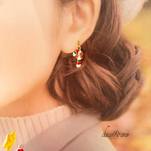 在庫限り！選べるクリスマスチャームピアス/イヤリングG イヤリング