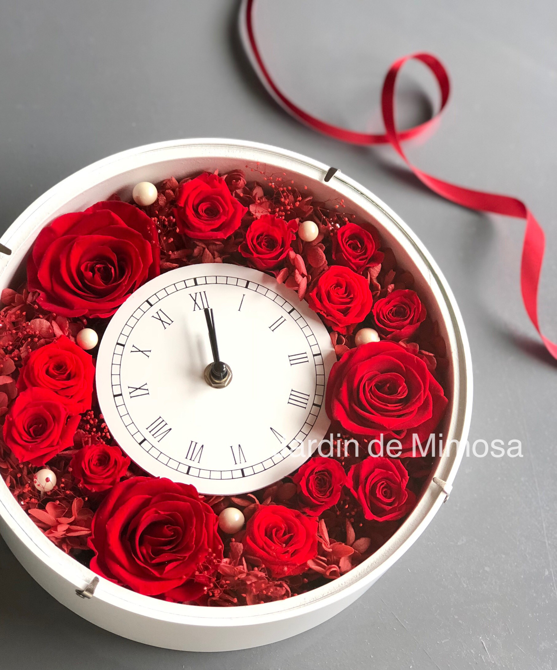 再販♡真っ赤な花時計（置き&掛け）花色変更可能！ウェディング♡花
