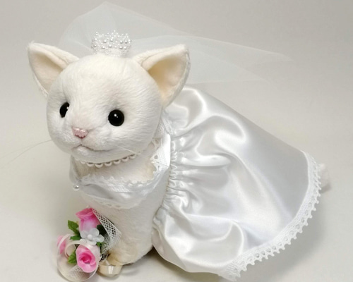 ウェディングキャット新婦・白猫 / ウェルカムキャット / 猫の