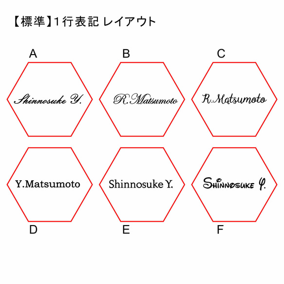 ミラー席札 六角形・シルバー　Mサイズ 6枚目の画像