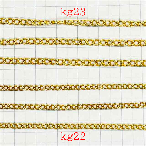 鏈條1m Kihei★kg22/金色★寬度約2.5mm Kihei Chain 配件鏈條 第2張的照片