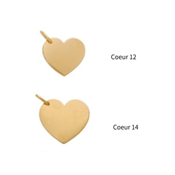 【Coeur 12-14】K10/K18 ネーム誕生日刻印 ハート ペンダントトップ　受注制作 4枚目の画像