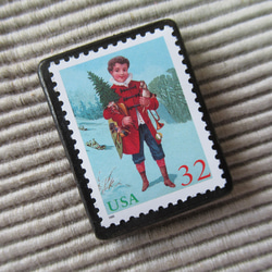 アメリカ　クリスマス切手ブローチ4126 2枚目の画像