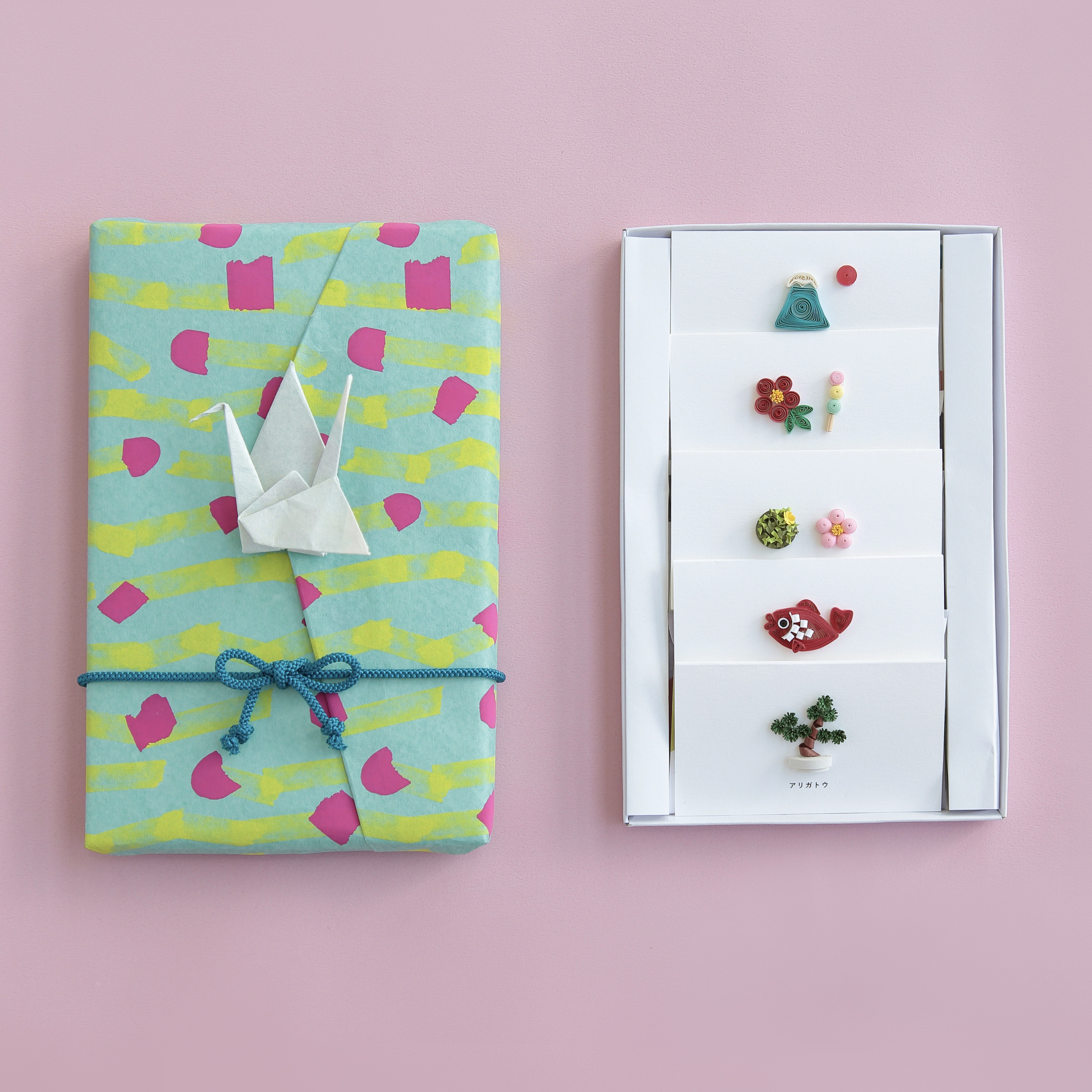 メッセージカード / 5枚セット 【和風】紙で出来てる立体カード 立体  