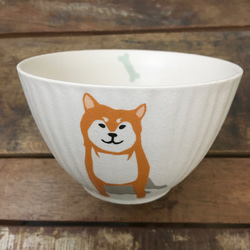 柴犬 美濃焼 茶碗 蕎麦猪口 ★ 赤柴 黒柴 白柴 小鉢 アイス デザート 甘酒 220cc レンジ可 2枚目の画像