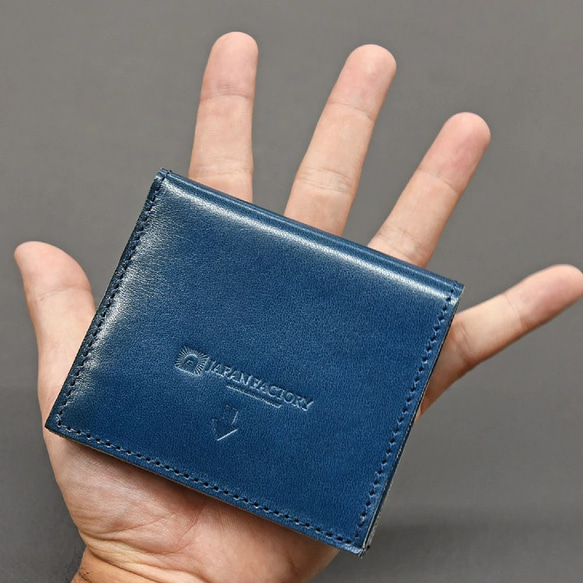 栃木レザー 薄い蓋のない財布 四角い コンパクト財布 ミニ財布 二つ折り財布 ギフト 財布 全5色 JAW020 15枚目の画像