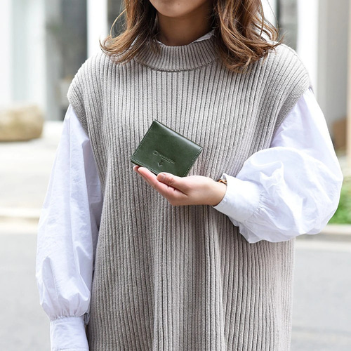 在庫限りの特選SALE】栃木レザー 薄い蓋のない財布 コンパクト財布