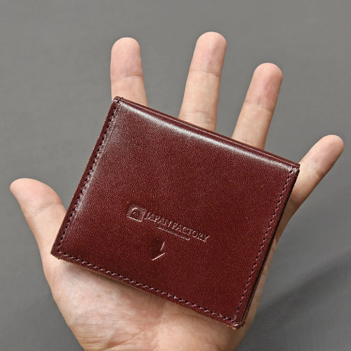 栃木レザー 薄い蓋のない財布 コンパクト財布 ミニ財布 二つ折り