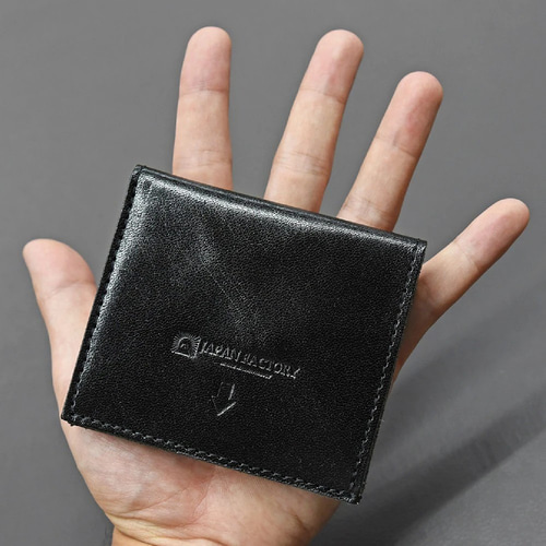 栃木レザー 薄い蓋のない財布 コンパクト財布 ミニ財布 二つ折り