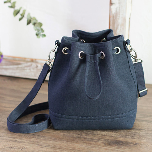 帆布ミニショルダーバッグ Sサイズ【ブルー】可愛い2WAY巾着