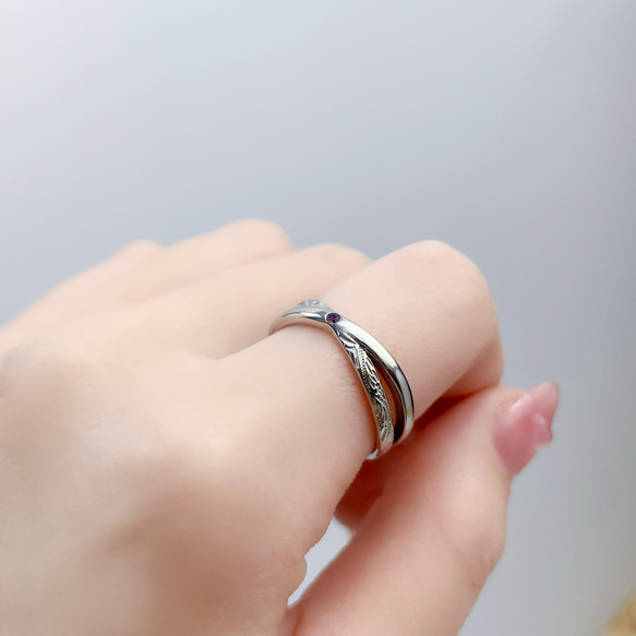 『愛する人へ贈るジュエリー』 ハワイアン マリッジリング ペアリング 結婚指輪 刻印 ステンレス 誕生石 記念日 9枚目の画像