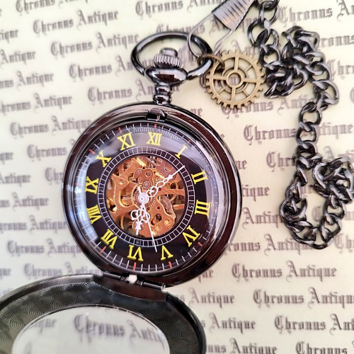 再販×20】No.102 手巻き式懐中時計 (クローム・ビッグフェイス・歯車