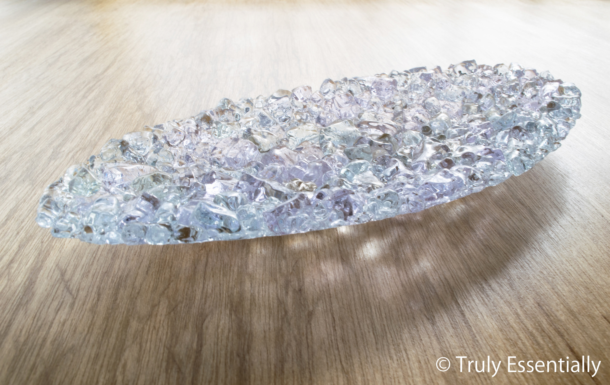 ガラスのインテリアトレイ - 「 KUBOM 」 ● ライラック・20cm