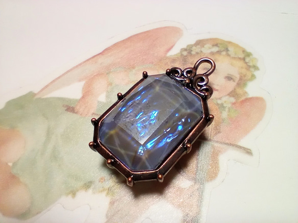 ~在庫限り~18×13mm:ドラゴンズブレス オクタゴンカットカボション （パープル） 5枚目の画像