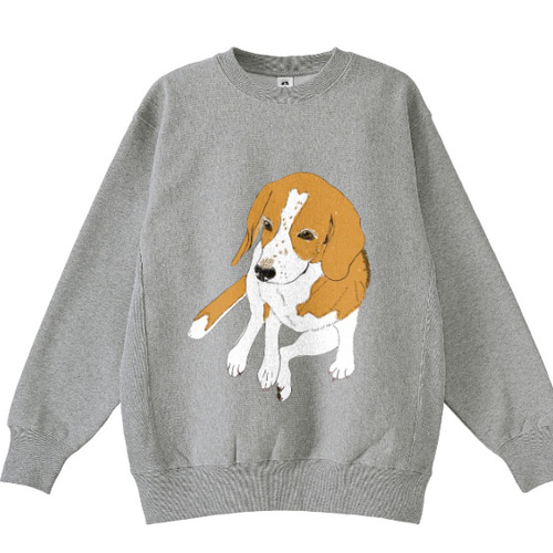 ビーグル 犬ユニセックス あったか 裏起毛 スウェット イラスト