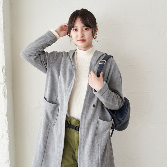 ﾓﾘﾉｶﾞｯｺｳ コットンテレコニットハイネックロングスリーブトップス　オフホワイト｜mg-te21-wt 14枚目の画像