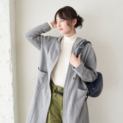 ﾓﾘﾉｶﾞｯｺｳ コットンテレコニットハイネックロングスリーブトップス　オフホワイト｜mg-te21-wt 4枚目の画像