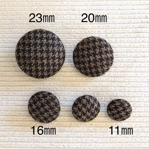 ウールくるみボタン 茶千鳥格子 ボタン crimp 通販 6439520｜Creema