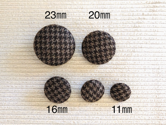 ウールくるみボタン 茶千鳥格子 ボタン crimp 通販 6439520｜Creema