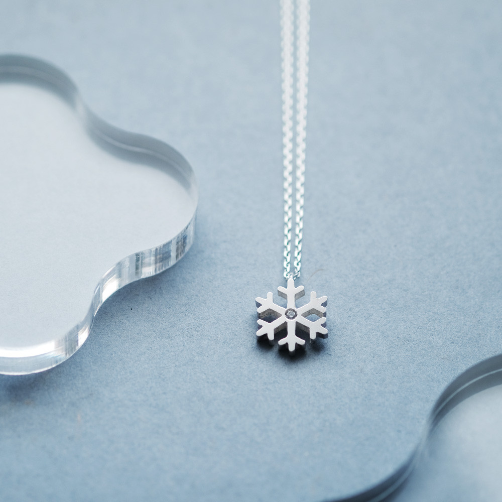ミニマル 雪の結晶 ネックレス シルバー925
