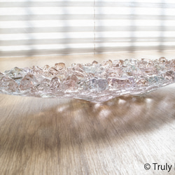 ガラスのアクセサリートレイ -「 KAKERAの光 」 ○ ライラック・12cm