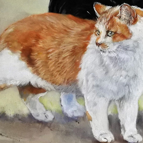受注制作ペットの油絵額入りSM 絵画 mimoza 通販 6440019